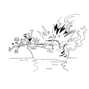 Brennende båt