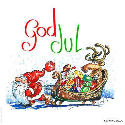 God jul, nisse med slede - JUL