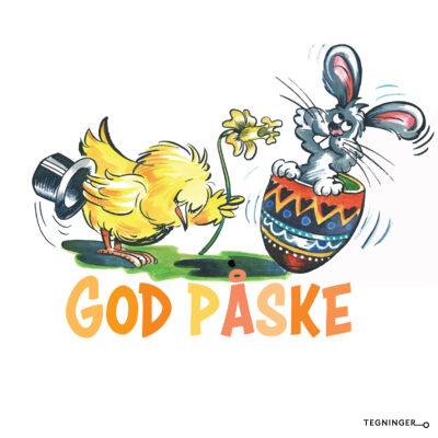 illustrasjon av Påske hilsen - PÅSKE. påskekylling og påskehare