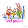 God Påske - familie. Påskebilde av påskehare