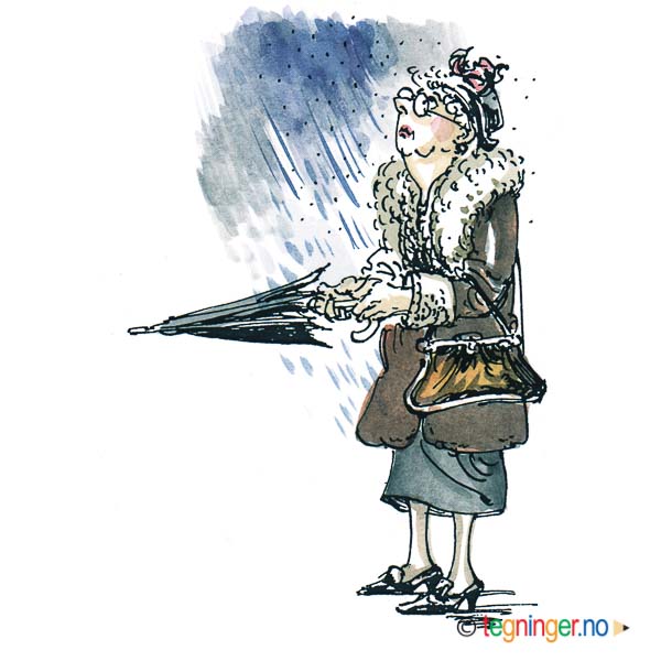 En gammel dame i regnet – MENNESKER