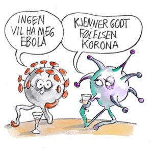Korona og Ebola på bar