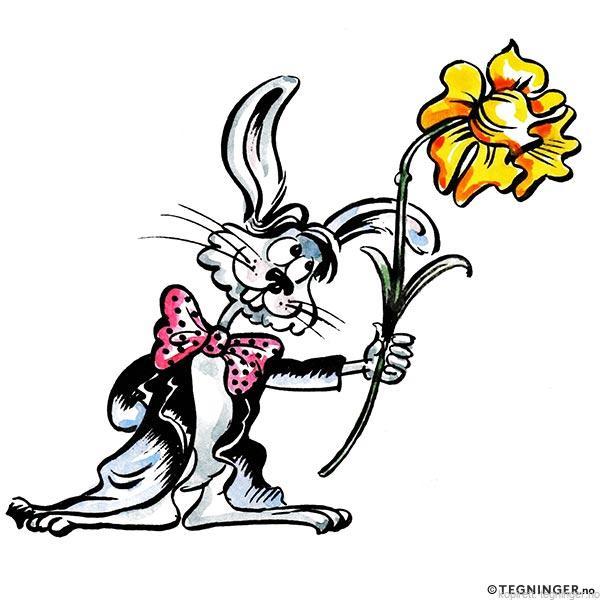 Hare med blomst - PÅSKE